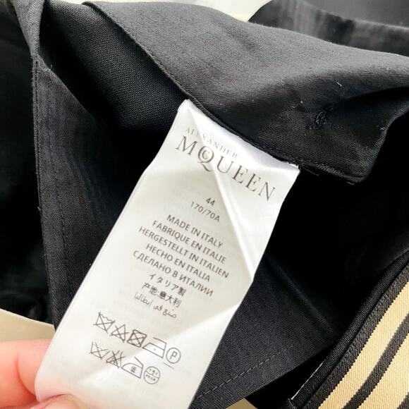 Alexander McQueen Dress Pant Cigarette Flat Front Trouser Wool Black 44 NEW $990 - Picture 8 of 13